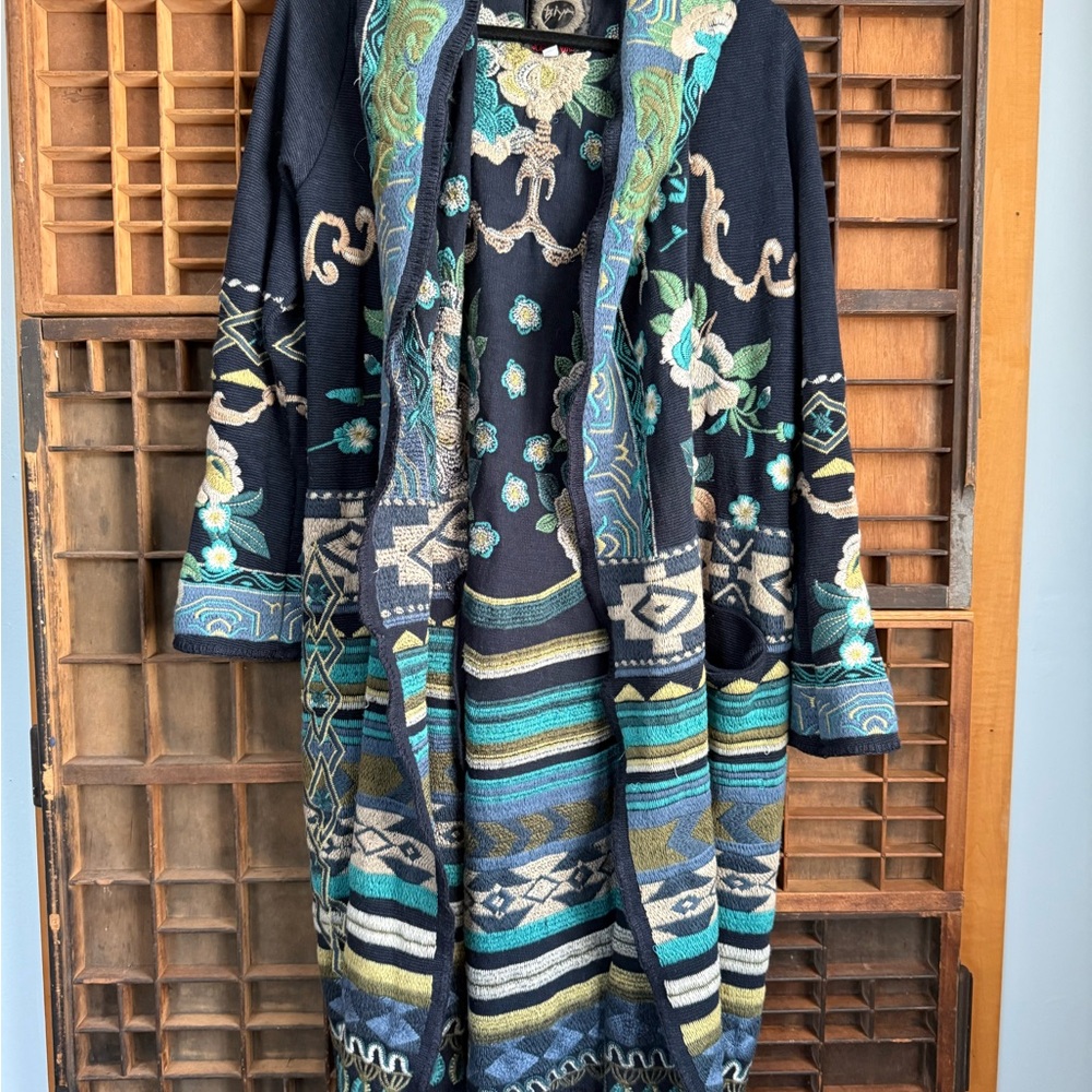 Colorful Patterned Knit Cardigan - Picture 1 of 6
